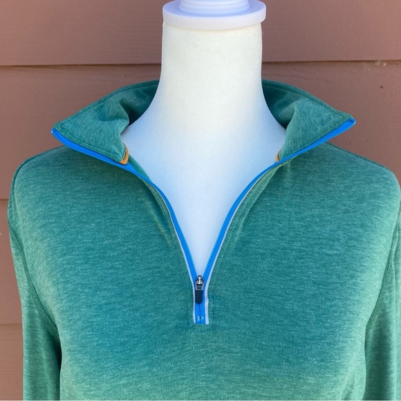 Carhartt Women’s Quarter Zip Green Long Sleeve Sweater Top - Size Small - Picture 2 of 6
